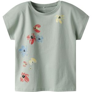 Name It T-Shirt - NkfFabiala - Aqua Grijs - Name It - 7-8 jaar (122-128) - T-Shirts