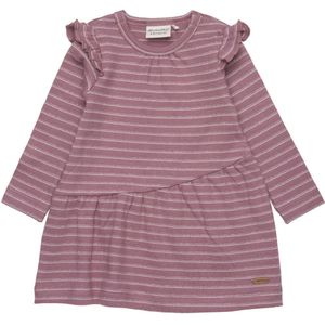 Minymo Jurk - Rib - Grapeshake/zilveren streep - Minymo - 68 - Jurk