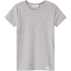 MarMar T-Shirt - Rib - Modaal - Noos - Lichtgrijs Gevlekt - MarMar - 1 jaar (80) - T-Shirts