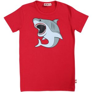 DYR-Cph T-Shirt - Dyrgrowl - Rood m. Grote Witte Haai - DYR - 2 jaar (92) - T-Shirts