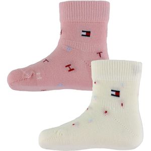 Tommy Hilfiger Sokken - 2-pack - Roze/Wit m. Print - Tommy Hilfiger - 23/26 - Sokken