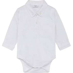 Hust and Claire Hemdromper l/æ - Basilicum - Wit - Hust and Claire - 56 - Romper L/S