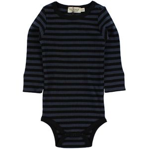 MarMar Romper - l/s - Navy/Zwarte streep - MarMar - 56 - Romper L/S