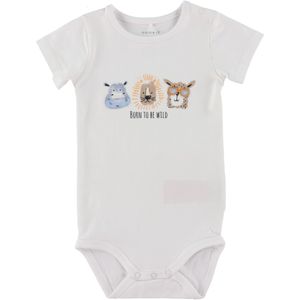 Name It Romper s/s - NbmJoggie - Bright White - Name It - 50 - Romper S/S