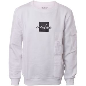 Hound Sweatshirt - Wit m. Print - Hound - 8 jaar (128) - Sweatshirt