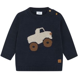 Hust and Claire Blouse - Gebreid - Pilou - Navy m. Monstertruck - Hust and Claire - 68 - Shirts