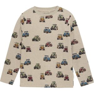 Minymo Blouse - Beige Melange m. Tractoren - Minymo - 6 jaar (116) - Shirts