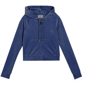 Juicy Couture Cardigan - Robertson - Fluweel - Blue Diepten - Juicy Couture - Teen - XXS - Xtra Xtra Small - Cardigan