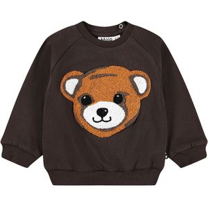 Molo Sweatshirt - Schijf - Teddy Friend - Dark Cocoa - Molo - 1 jaar (80) - Sweatshirt