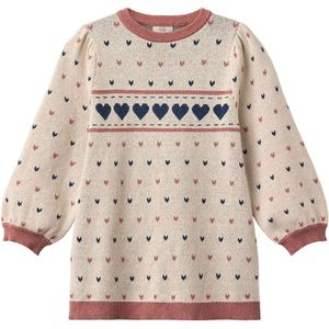 Fliink Jurk - Katoen/Wol - Nova - Multi Heart - Zandschelp - Fliink - 80 - Jurk