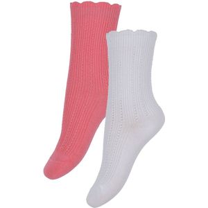 Konges Sløjd Sokken - Rib - Frill - 2-pack - Multi Kleur m. Gat - Konges Sløjd - 17/18 - Sokken