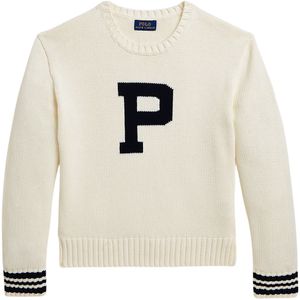 Polo Ralph Lauren Blouse - Gebreid - Wit m. Zwart - Polo Ralph Lauren - 7 jaar (122) - Shirts