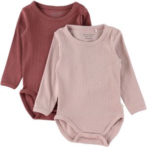 Minymo Rompers l/s - 2-pack - Violet Ice - Minymo - 74 - Romper L/S