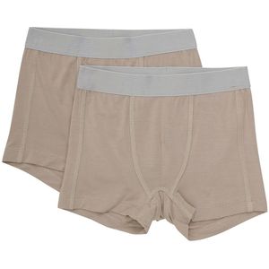 Minymo Boxershorts - 2-pack - Viscose - Eenvoudig Taupe - Minymo - 4 jaar (104) - Boxershorts
