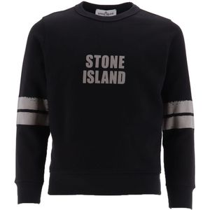 Stone Island Sweatshirt - Zwart m. Reflecterend - Stone Island - 8 jaar (128) - Sweatshirt