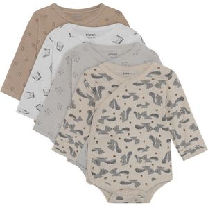 Pippi Baby Wikkel Rompers l/s - 4-pack - Regenachtige dag - Pippi Baby - 50 - Romper L/S