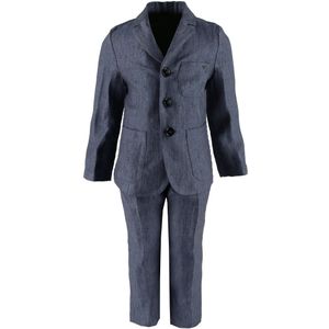 Emporio Armani Kostuum - Linnen - Blauw Gevlekt - Emporio Armani - 8 jaar (128) - Kostuum