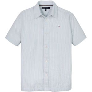 Tommy Hilfiger Overhemd - Seersucker - Luchtig Blue White Stripe - Tommy Hilfiger - 8 jaar (128) - Hemd S/S