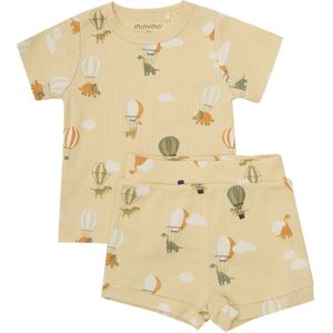 Minymo Shorts Set - Shorts/T-Shirt - Rib - Pastinaak - Minymo - 50 - Shorts