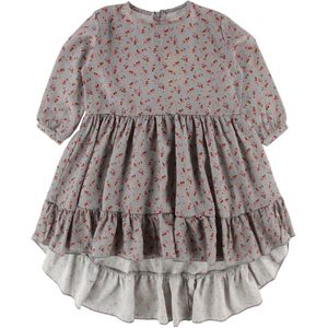 Gro Jurk - Cille - Grey/Multi - Gro - 128/134 - Jurk