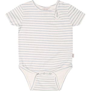 Petit Piao Romper s/s - Gedrukt - Pearl Blue/Offwhite - Petit Piao - 62 - Romper S/S