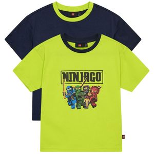 LEGO® Wear Ninjago T-Shirt - 2-pack - LwTaffy - Blauw/Groen - LEGO® Wear - 4 jaar (104) - T-Shirts