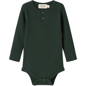MarMar Romper l/s - Rib/Modaal - Dark Leaf - MarMar - 56 - Romper L/S