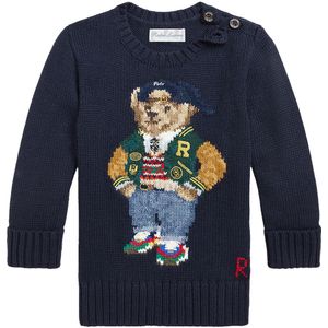 Polo Ralph Lauren Blouse - Gebreid - Navy m. Knuffel - Polo Ralph Lauren - 1 jaar (80) - Shirts