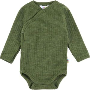 Joha Wikkelromper l/s - Wol - Rib - Donker Olijf - Joha - 40 - Romper L/S