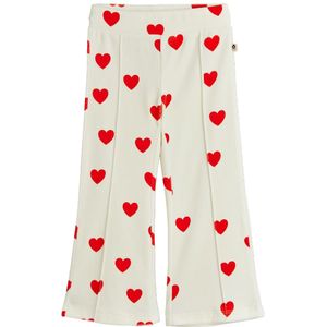 Mini Rodini Velours Broek - Hearts - Wit - Mini Rodini - 6-7 jaar (116-122) - Velours Broek