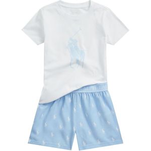 Polo Ralph Lauren T-Shirt/Shorts - Elite Blue/Wit m. Logo's - Polo Ralph Lauren Acc - 10 jaar (140) - Shorts