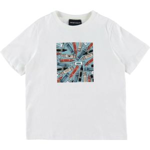 Emporio Armani T-Shirt - Wit m. Kleuren - Emporio Armani - 6 jaar (116) - T-Shirts