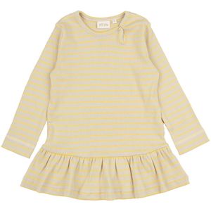 Petit Piao Jurk - Rib - Modaal - Yellow Zon/Dark Off White - Petit Piao - 1 jaar (80) - Jurk
