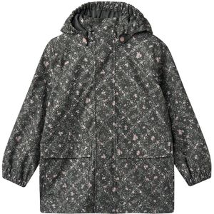 Wheat Regenjas - PU - Ollo - Bos Lake Checked Flowers - Wheat - 5 jaar (110) - Regenjas