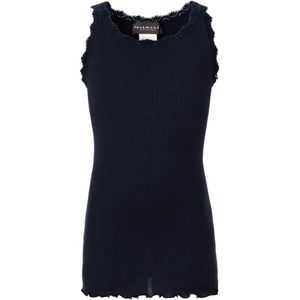 Rosemunde Top - Lang - Zijde/Katoen - Navy m. Veter - Rosemunde - 10 jaar (140) - Tanktop