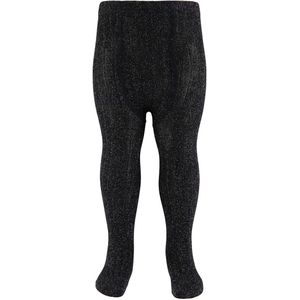 Condor Panty's - Viscose - Rib - Zwart m. Glitter - Condor - 1-2 jaar (80-92) - Panty's