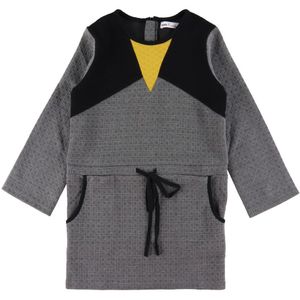 Hust and Claire Jurk - Wilde - Grijs m. Zwart/Geel - Hust and Claire - 10 jaar (140) - Jurk