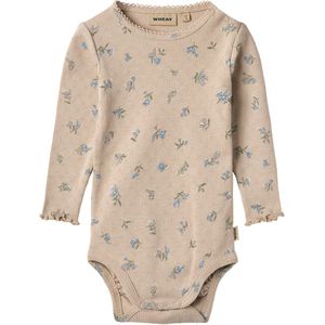 Wheat Romper l/s - Regitze - Warme zandbloemen - Wheat - 62 - Romper L/S