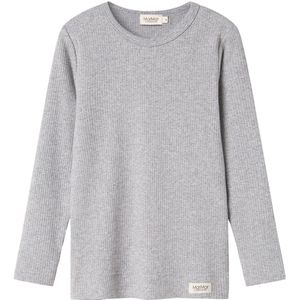 MarMar Blouse - Rib - Plain - Noos - Lichtgrijs Gevlekt - MarMar - 1 jaar (80) - Shirts