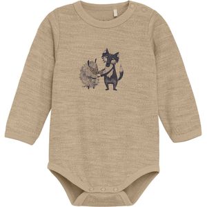 CeLaVi Romper l/s - Wol - Savannah Tan m. Print - CeLaVi - 50 - Romper L/S