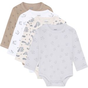 Pippi Baby Rompers l/s - 4-pack - Regenachtige dag - Pippi Baby - 4 jaar (104) - Romper L/S