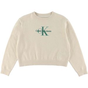 Calvin Klein Blouse - Gebreid - Monoloog - Whitecap Grey - Calvin Klein - 8 jaar (128) - Shirts