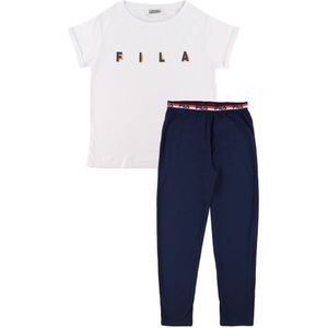 Fila Pyjama set - Wit/Navy m. Logo - Fila - 16-18 jaar (176-188) - Pyjama - Tweedelig