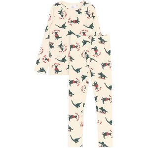 The New Pyjama set - Rib - TnHoliday - Gardenia Dino - The New - 3-4 jaar (98-104) - Pyjama - Tweedelig
