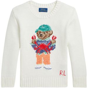Polo Ralph Lauren Blouse - Gebreid - Wit m. Knuffel - Polo Ralph Lauren - 4 jaar (104) - Shirts