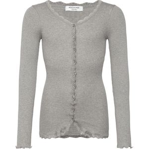 Rosemunde Cardigan - Rib - Balta - Grijs Gevlekt m. Veter - Rosemunde - 8 jaar (128) - Cardigan