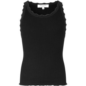 Rosemunde Top - Zijde/Katoen - Rib - Zwart m. Veter - Rosemunde - 8 jaar (128) - Tanktop