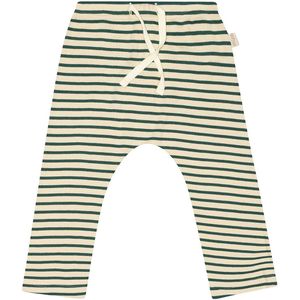 Petit Piao Broek - Rib - Modaal - Emeralda Green/Dark Off White - Petit Piao - 56 - Broeken - Katoen