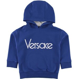 Versace Hoodie - Blauw/Wit m. Logo - Versace - 8 jaar (128) - Hoodie