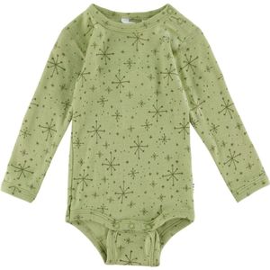 Joha Romper l/s - Wol - Licht Olive m. Sterren - Joha - 50 - Romper L/S
